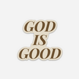 God is Good Sticker in Brown