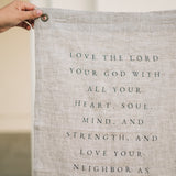 Love the Lord Your God Linen Flag in Oat