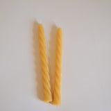 Spiral Beeswax Taper Candles