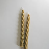 Spiral Bayberry Beeswax Taper Candles