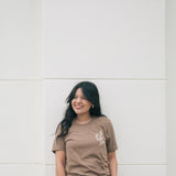 Do It With Love Embroidered T-shirt in Vintage Brown