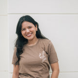 Do It With Love Embroidered T-shirt in Vintage Brown