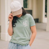 Do It With Love Embroidered T-shirt in Sage