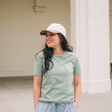 Do It With Love Embroidered T-shirt in Sage