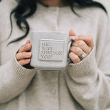 He Will Sustain You Mug in Soft Gray